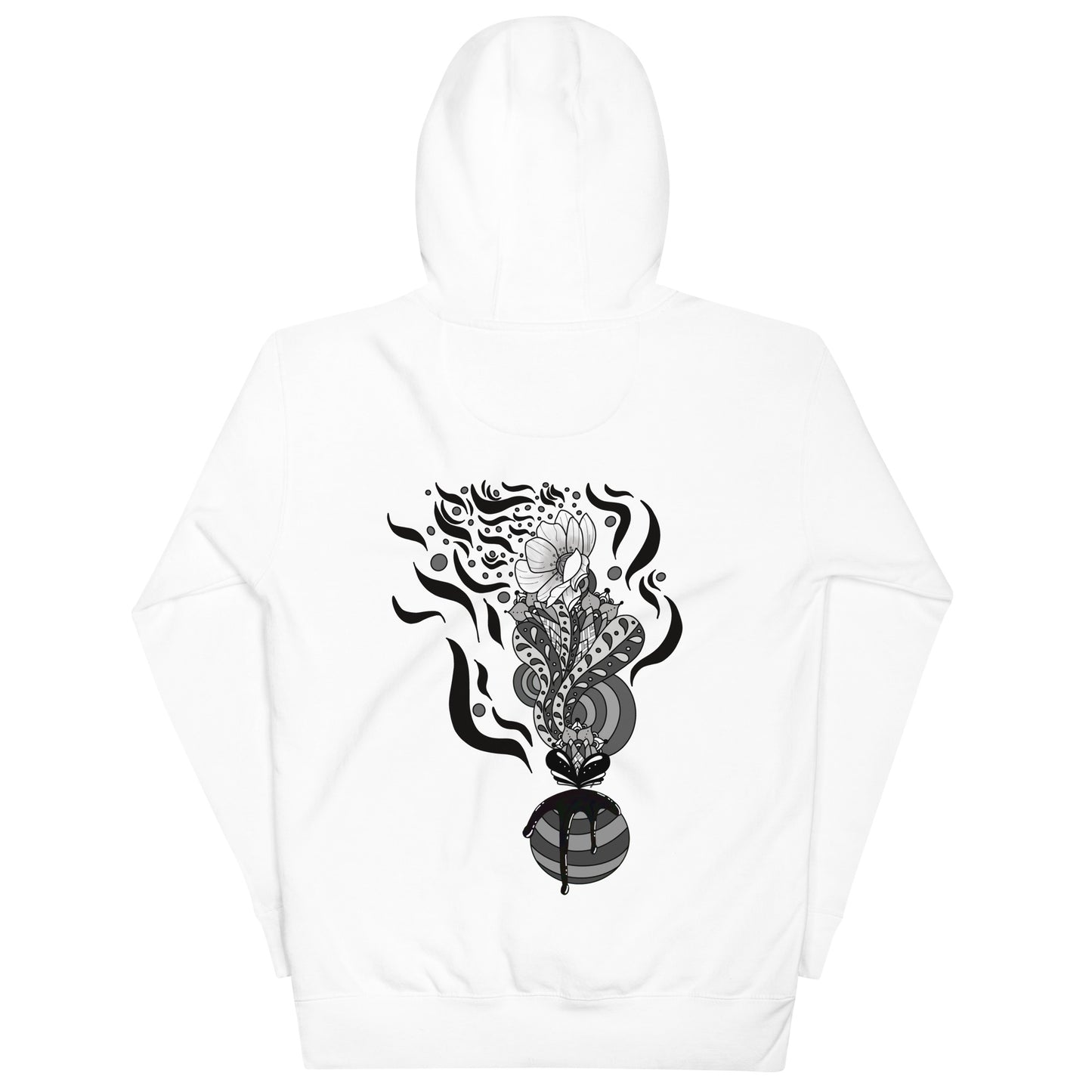 Floral Drip Hoodie White